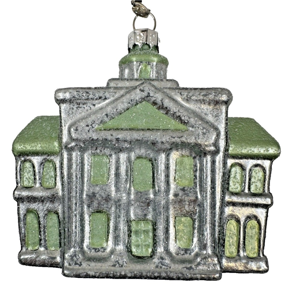 Disney Haunted Mansion Glass Ornament Disneyland OS Green Silver New Ghost Host